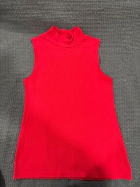 croft & barrow Red Sleeveless Mock Neck Tank